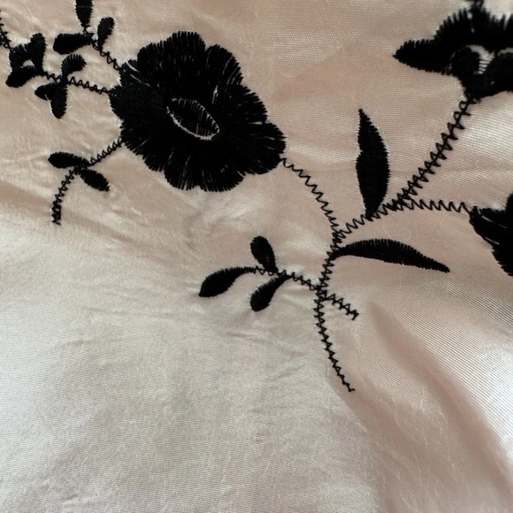 Grace Chuang Pink Black Floral Silk Cropped Jacket Blazer Small Cheongsam - Picture 10 of 10